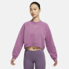 Women's Cropped Novelty Fleece Crew Sweatshirt purple