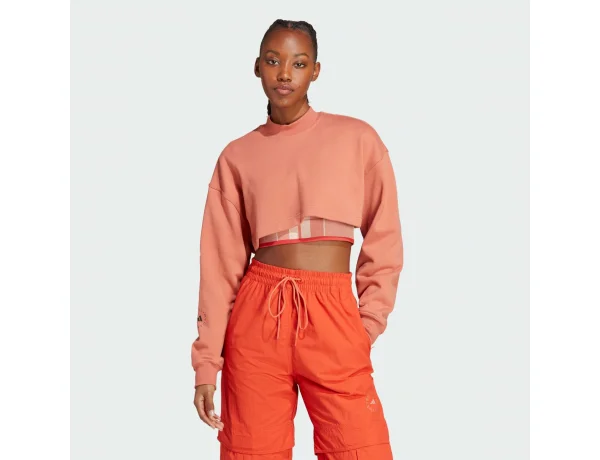 adidas by Stella McCartney TrueCasual Cropped Sportswear Sweatshirt Orange 