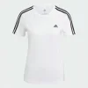 adidas Essentials Slim 3-Stripes Tee White