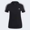 adidas Essentials Slim 3-Stripes Tee Black