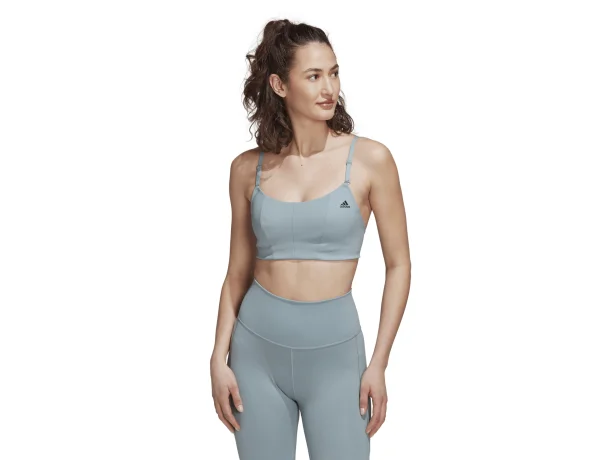 adidas Yoga Studio Light-Support Bra Niebieski 